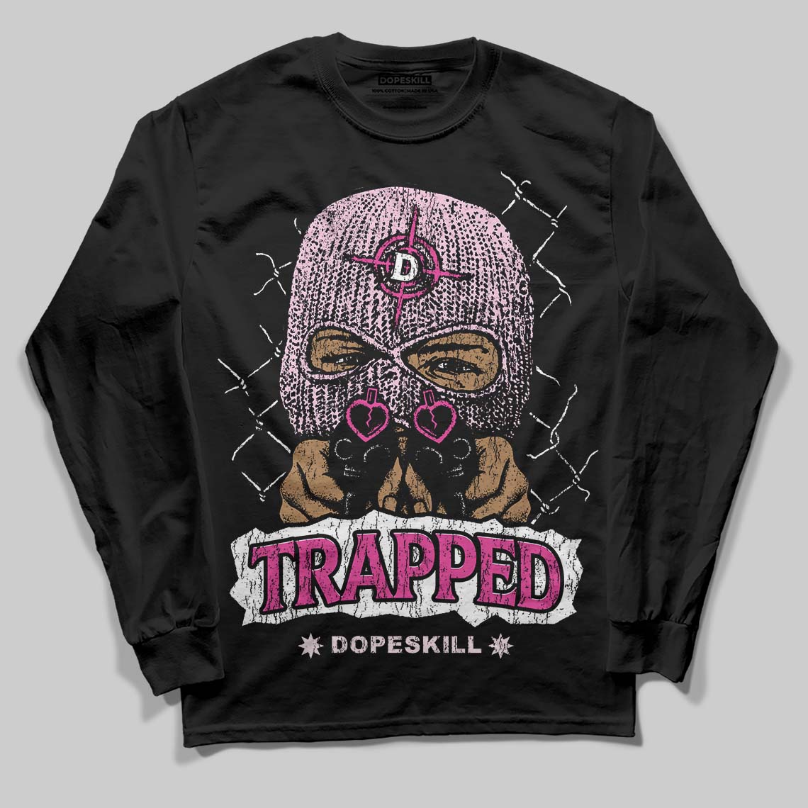 Pink Collection superstreetwear Long Sleeve T-Shirt New Trapped Graphic