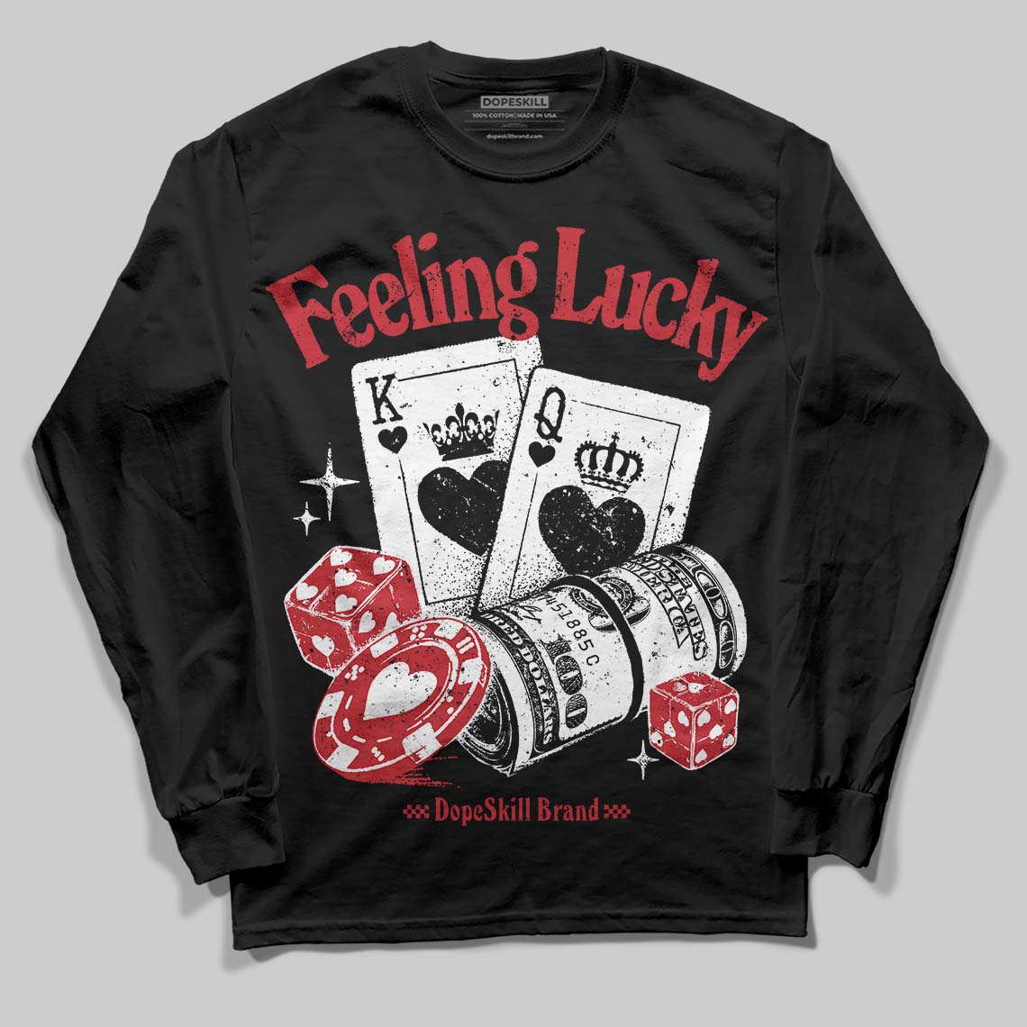 Bred 11s superstreetwear Long Sleeve T-Shirt Feeling Lucky Graphic