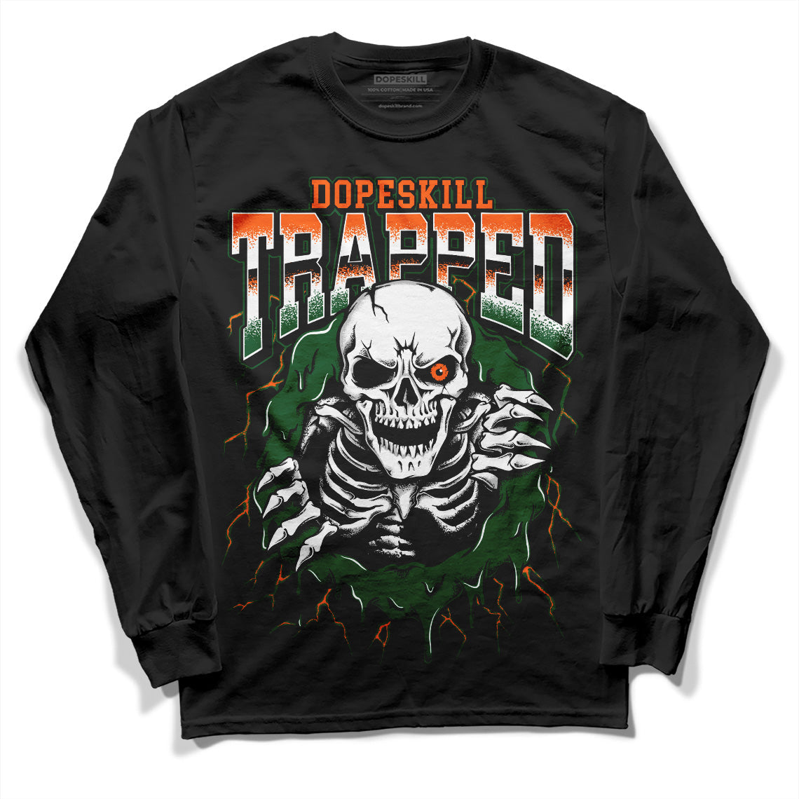 Dunk Low Team Dark Green Orange superstreetwear Long Sleeve T-Shirt Trapped Halloween Graphic