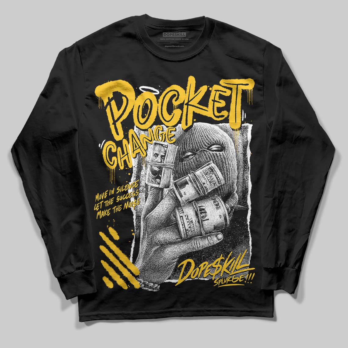 Yellow Collection superstreetwear Long Sleeve T-Shirt Pocket Change Graphic