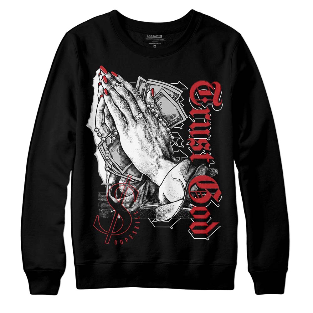 Red Taxi 12s superstreetwear Sweatshirt Trust God Graphic