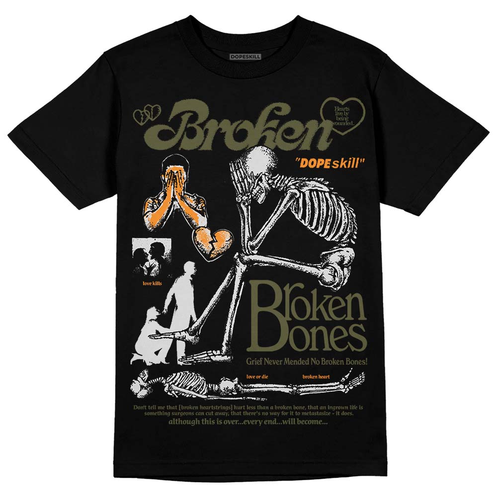 Olive 5s superstreetwear T-Shirt Broken Bones Graphic