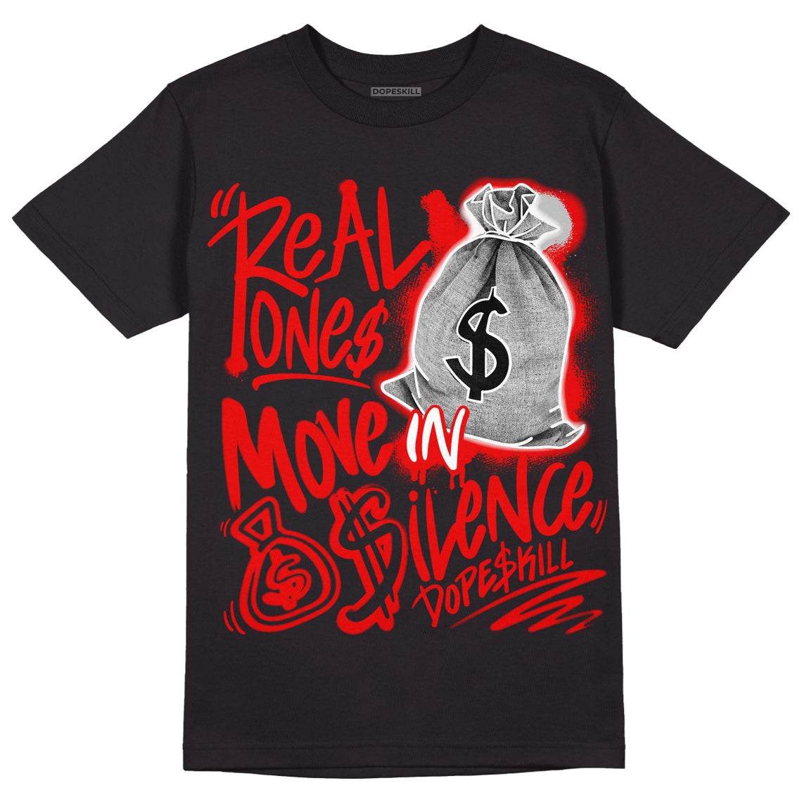 Cherry 11s superstreetwear T-Shirt Real Ones Move In Silence Graphic