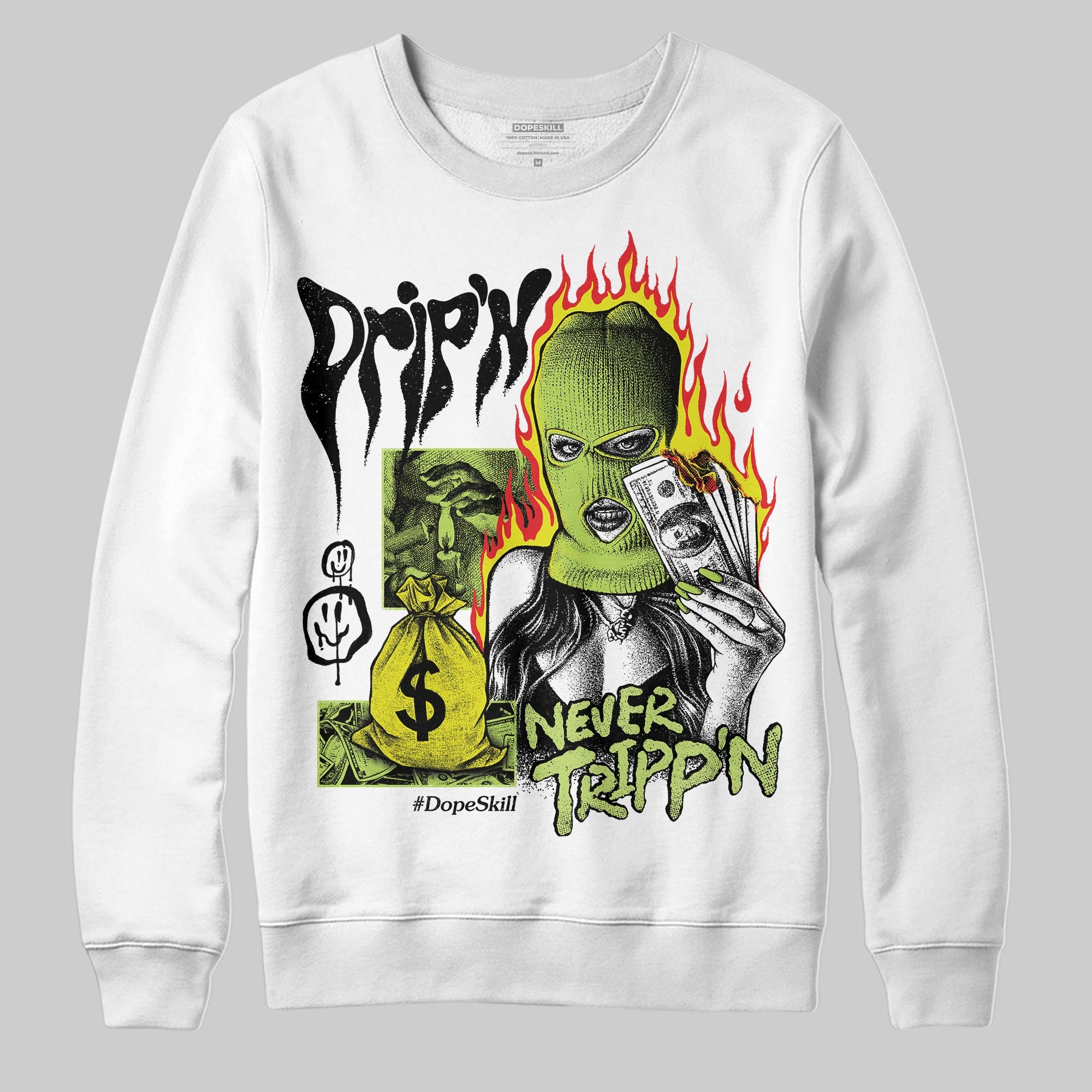 Bright Cactus 13s superstreetwear Sweatshirt Drip'n Never Tripp'n Graphic