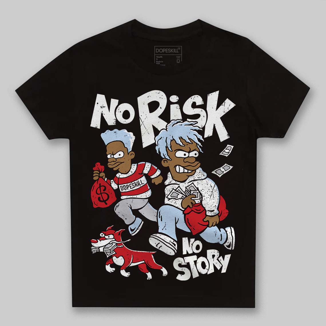 Black Metallic Reimagined 5s superstreetwear Toddler Kids T-shirt No Risk No Story Graphic