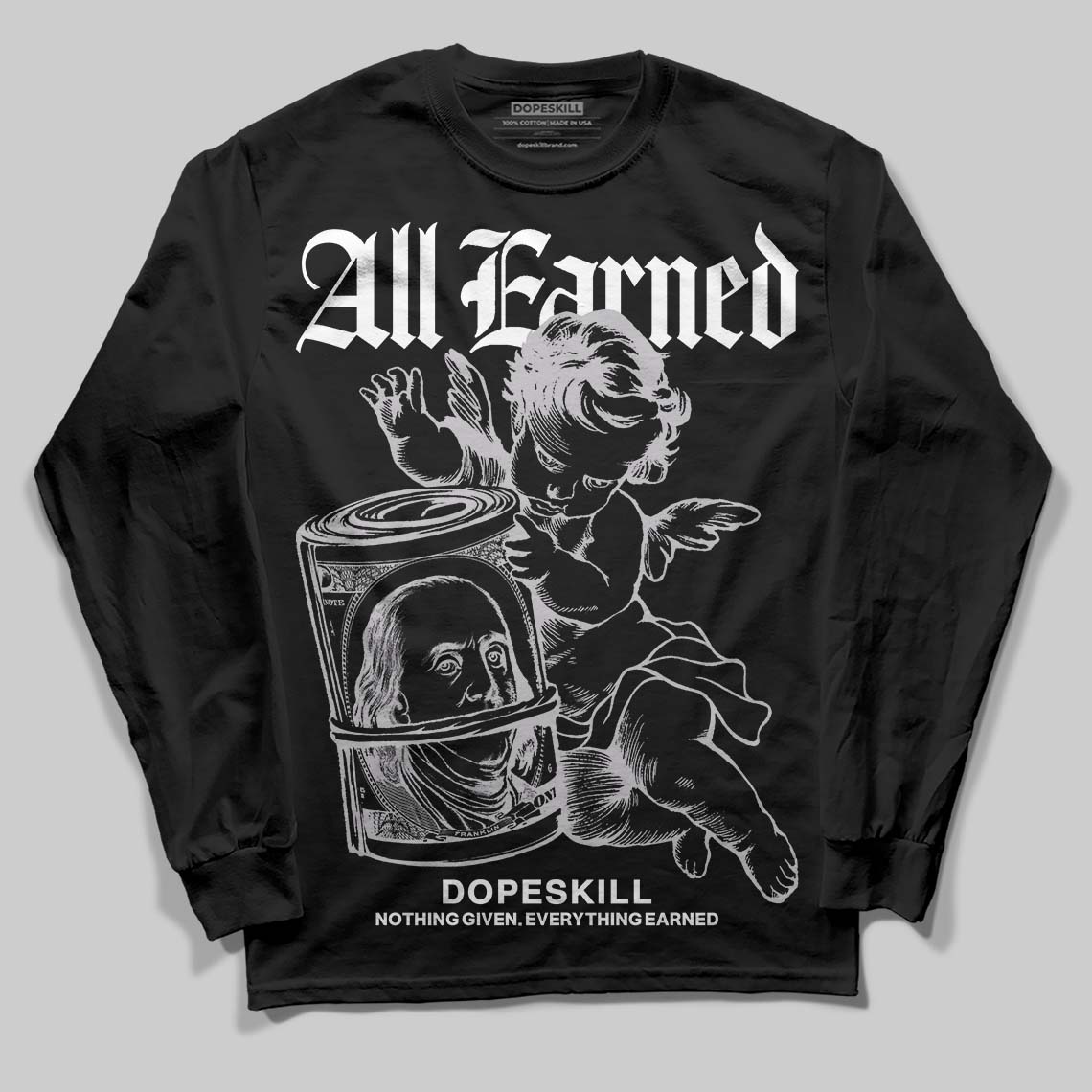 Grey Collection superstreetwear Long Sleeve T-Shirt All Earned Graphic