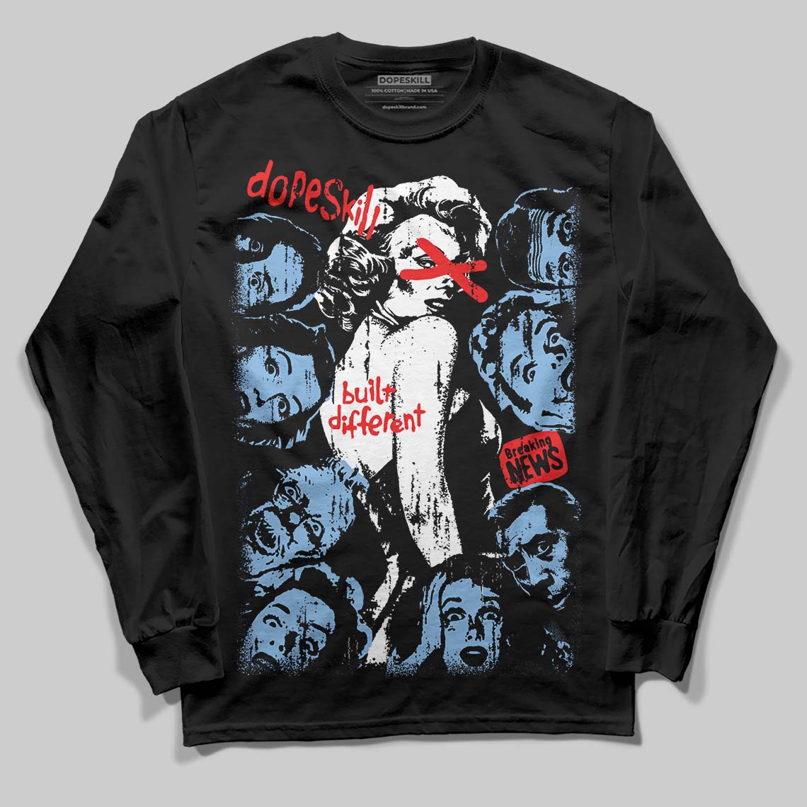 University Blue 6s superstreetwear Long Sleeve T-Shirt Built Different Graphic