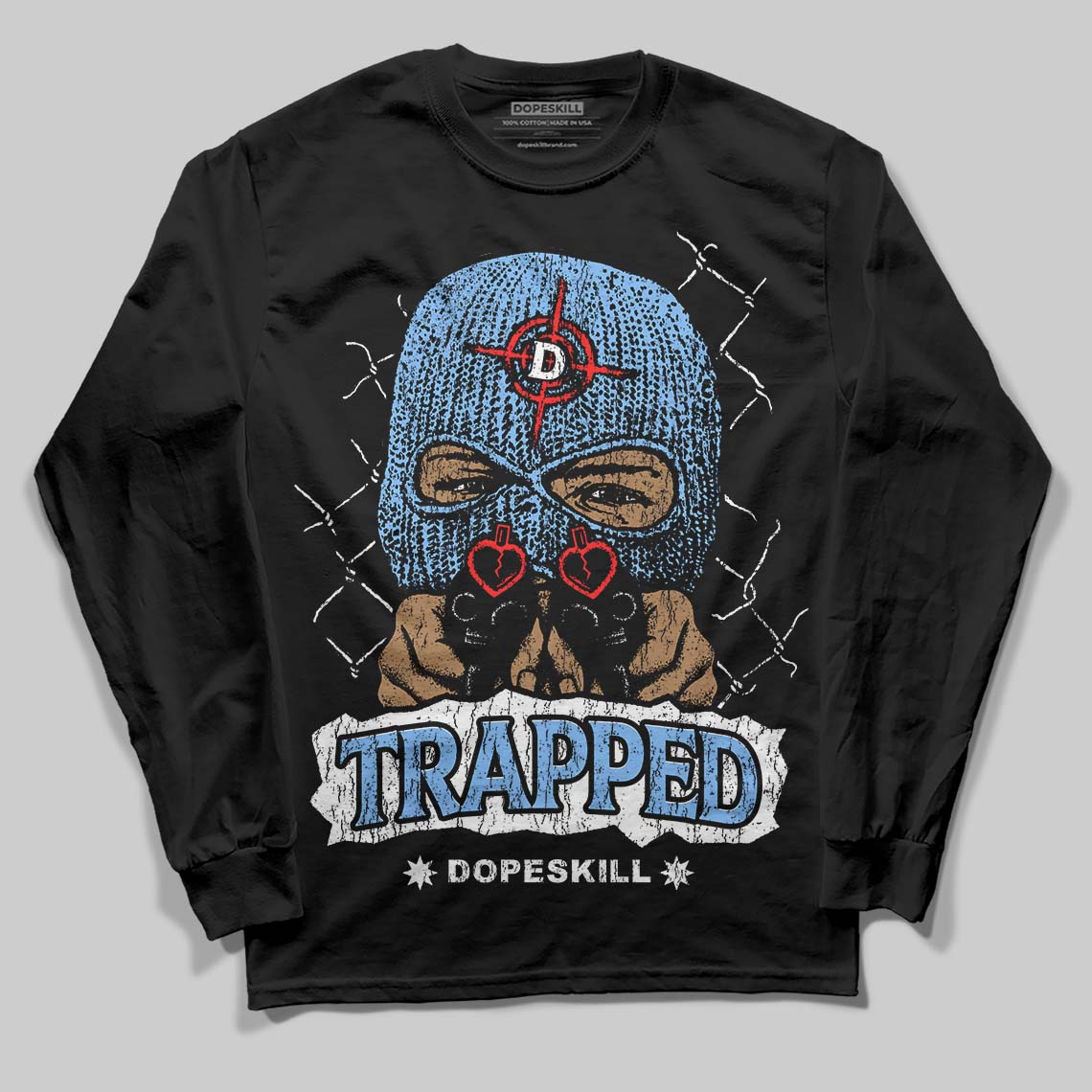 University Blue 6s superstreetwear Long Sleeve T-Shirt New Trapped Graphic