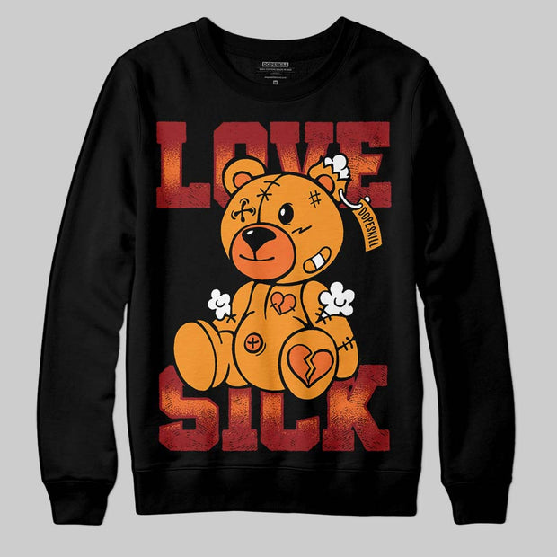 Orange Black White DopeSkill Sweatshirt Love Sick Graphic