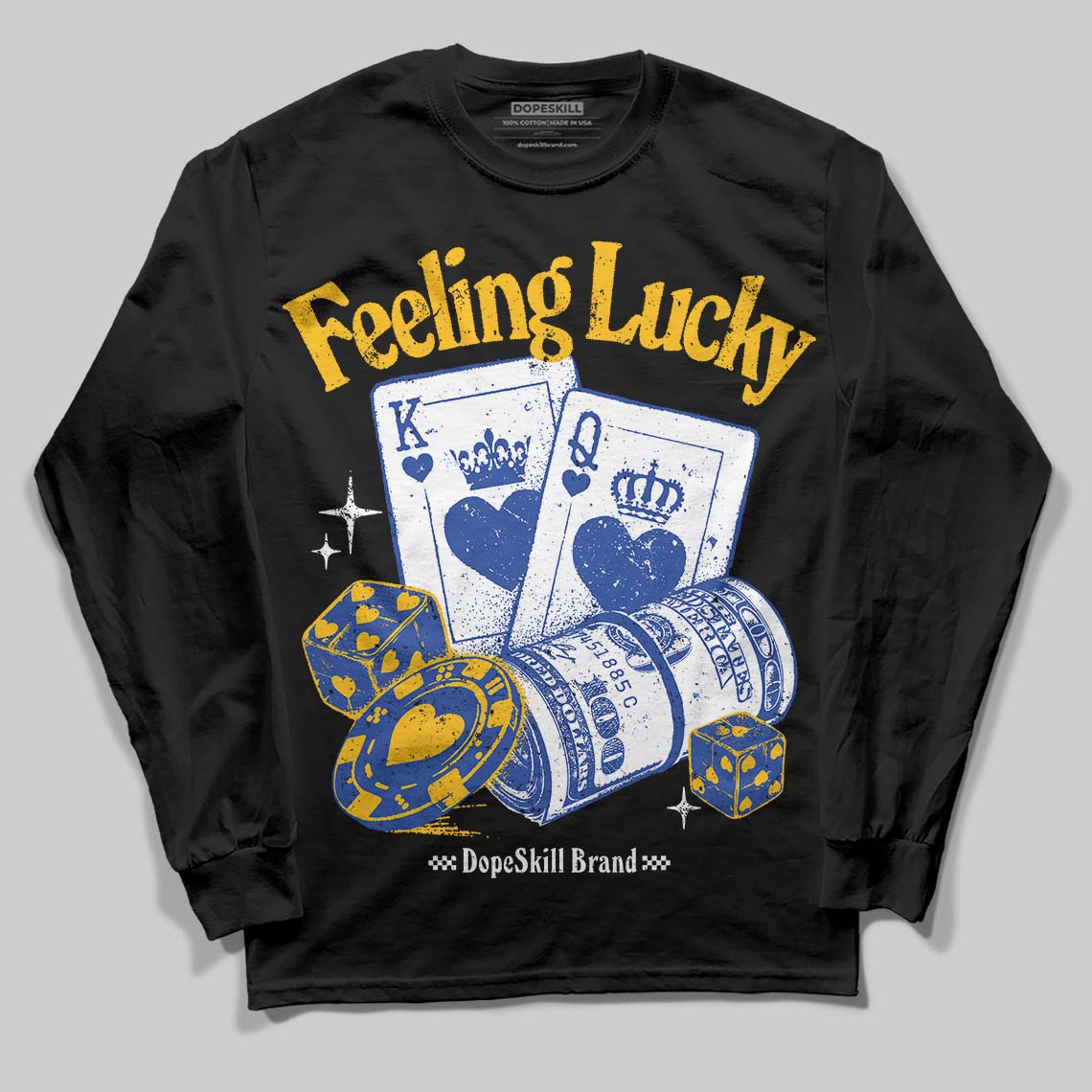 Royal Blue Collection superstreetwear Long Sleeve T-Shirt Feeling Lucky Graphic