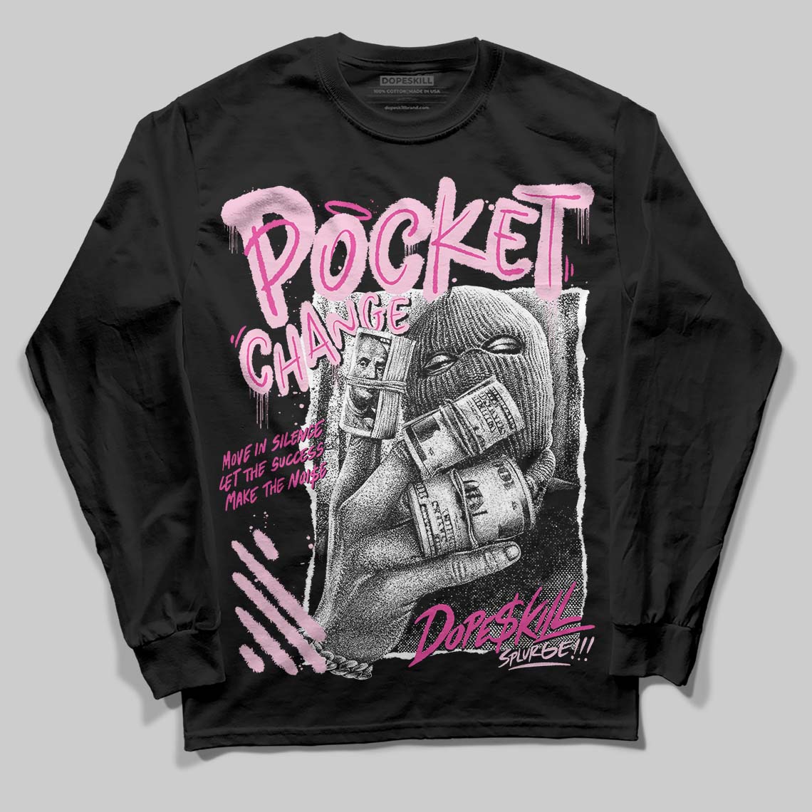 Pink Collection superstreetwear Long Sleeve T-Shirt Pocket Change Graphic