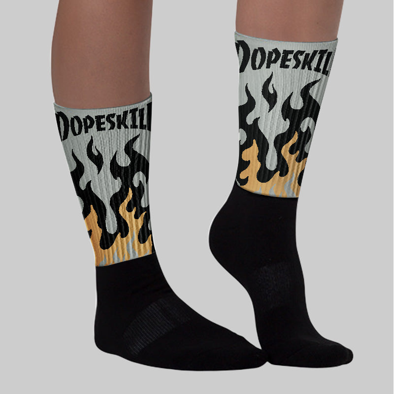 1906R a??White Golda?? superstreetwear Sublimated Socks FIRE Graphic
