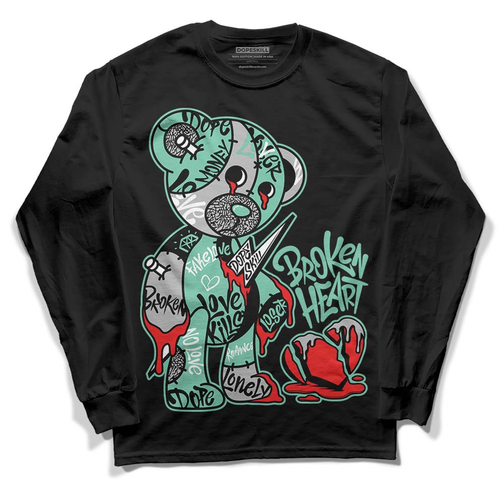 Green Glow 3s superstreetwear Long Sleeve T-Shirt Broken Heart Graphic