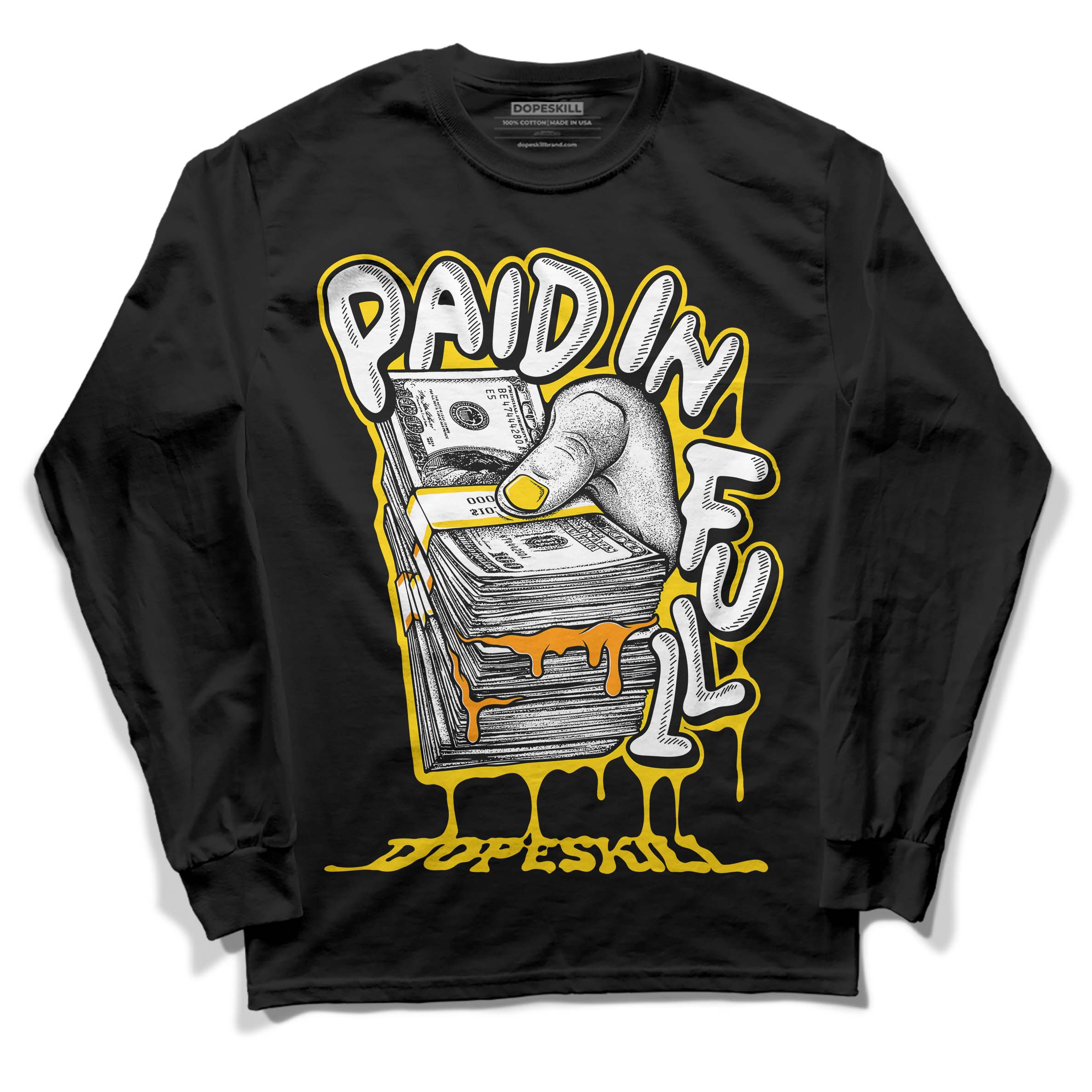 Yellow Ochre 6s superstreetwear Long Sleeve T-Shirt Paid In Full Graphic