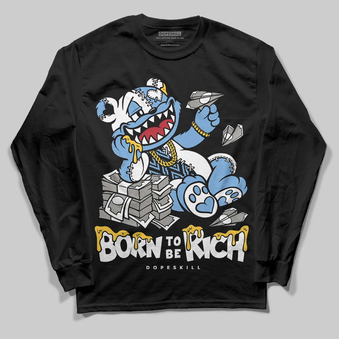 Melo 12s superstreetwear Long Sleeve T-Shirt Born To Be Rich Graphic