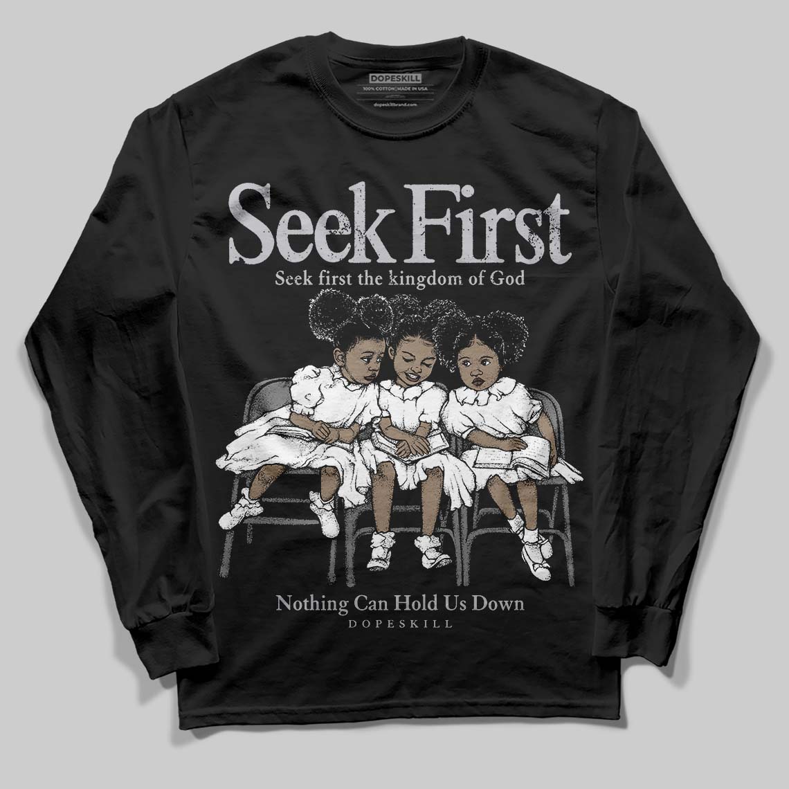 Grey Collection superstreetwear Long Sleeve T-Shirt New Seek First Graphic