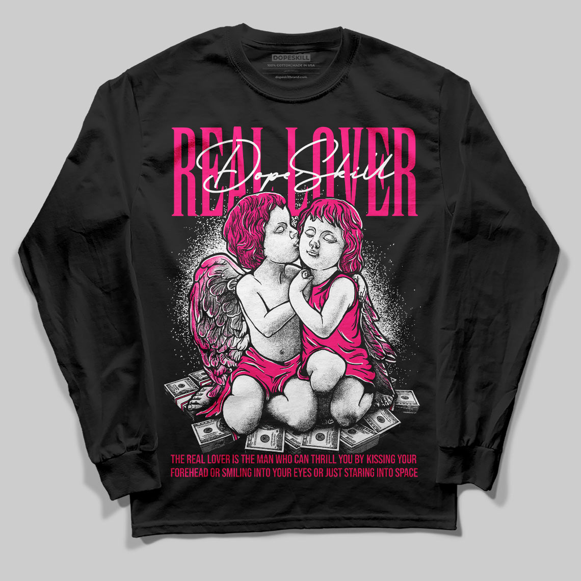 Fierce Pink 1s superstreetwear Long Sleeve T-Shirt Real Lover Graphic