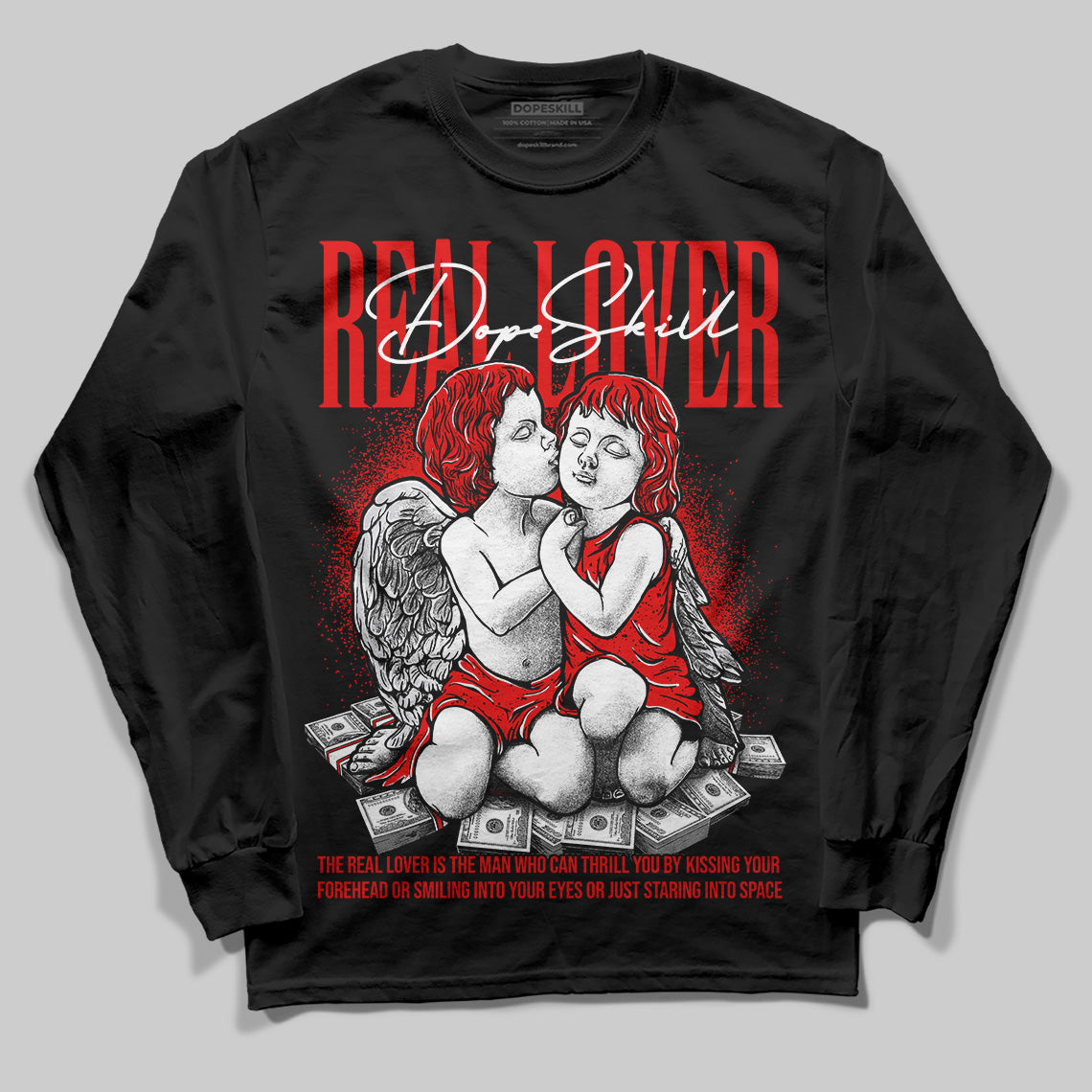 Red Cement 4S superstreetwear Long Sleeve T-Shirt Real Lover Graphic