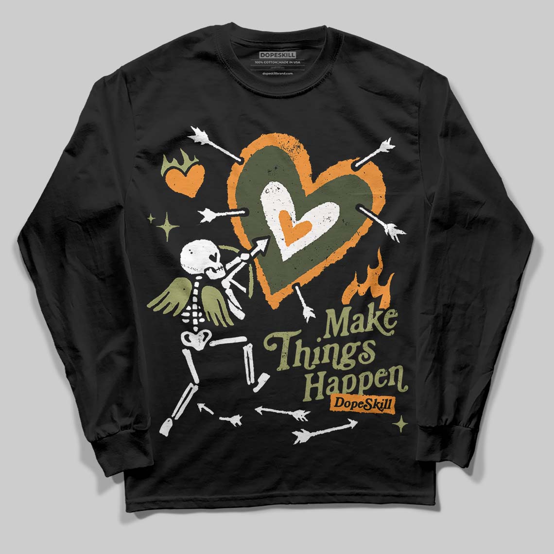 Olive Collection superstreetwear Long Sleeve T-Shirt Make Things Happen Graphic