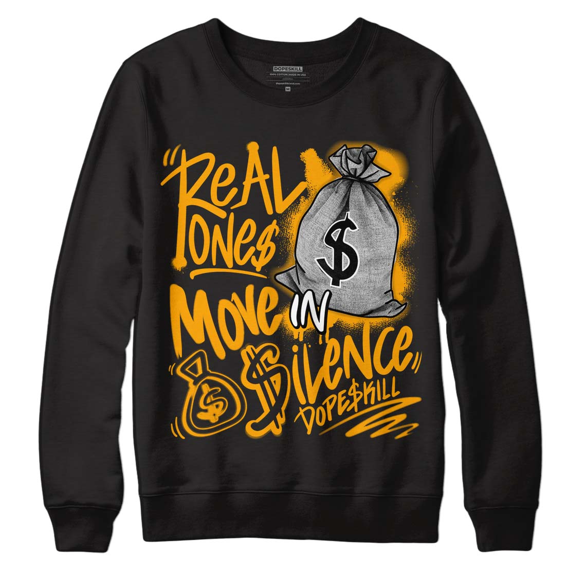 Black Taxi 12s superstreetwear Sweatshirt Real Ones Move In Silence Graphic