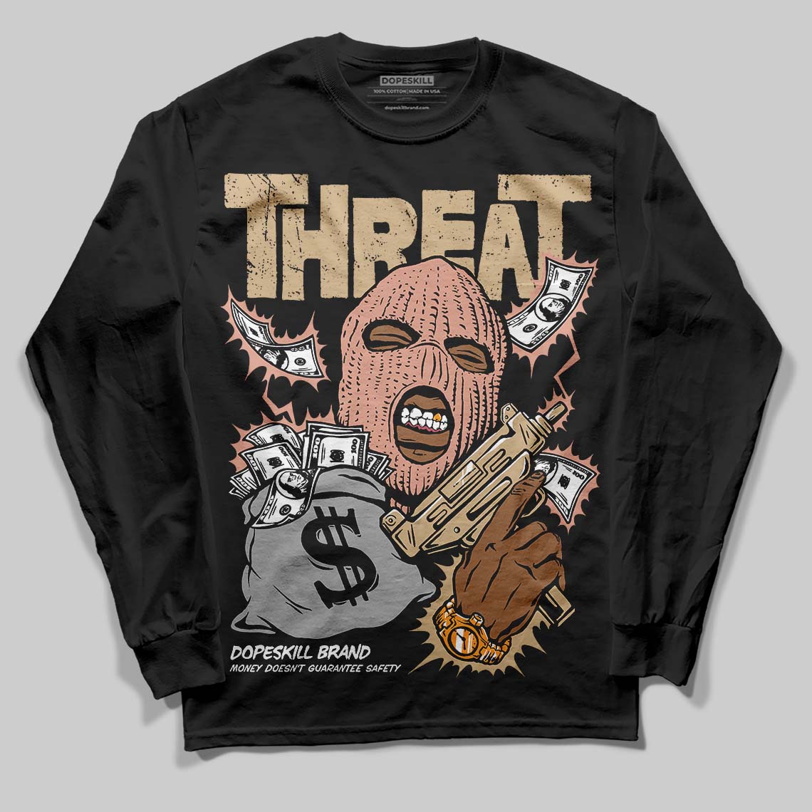 TAN Collection superstreetwear Long Sleeve T-Shirt Under Threat Graphic