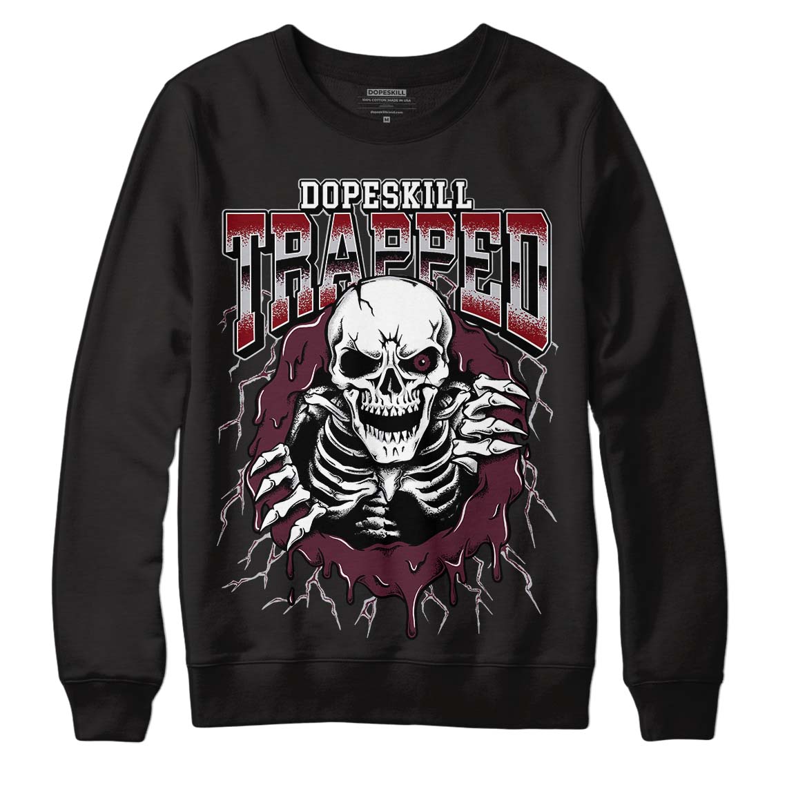 Burgundy 5s superstreetwear Sweatshirt Trapped Halloween Graphic