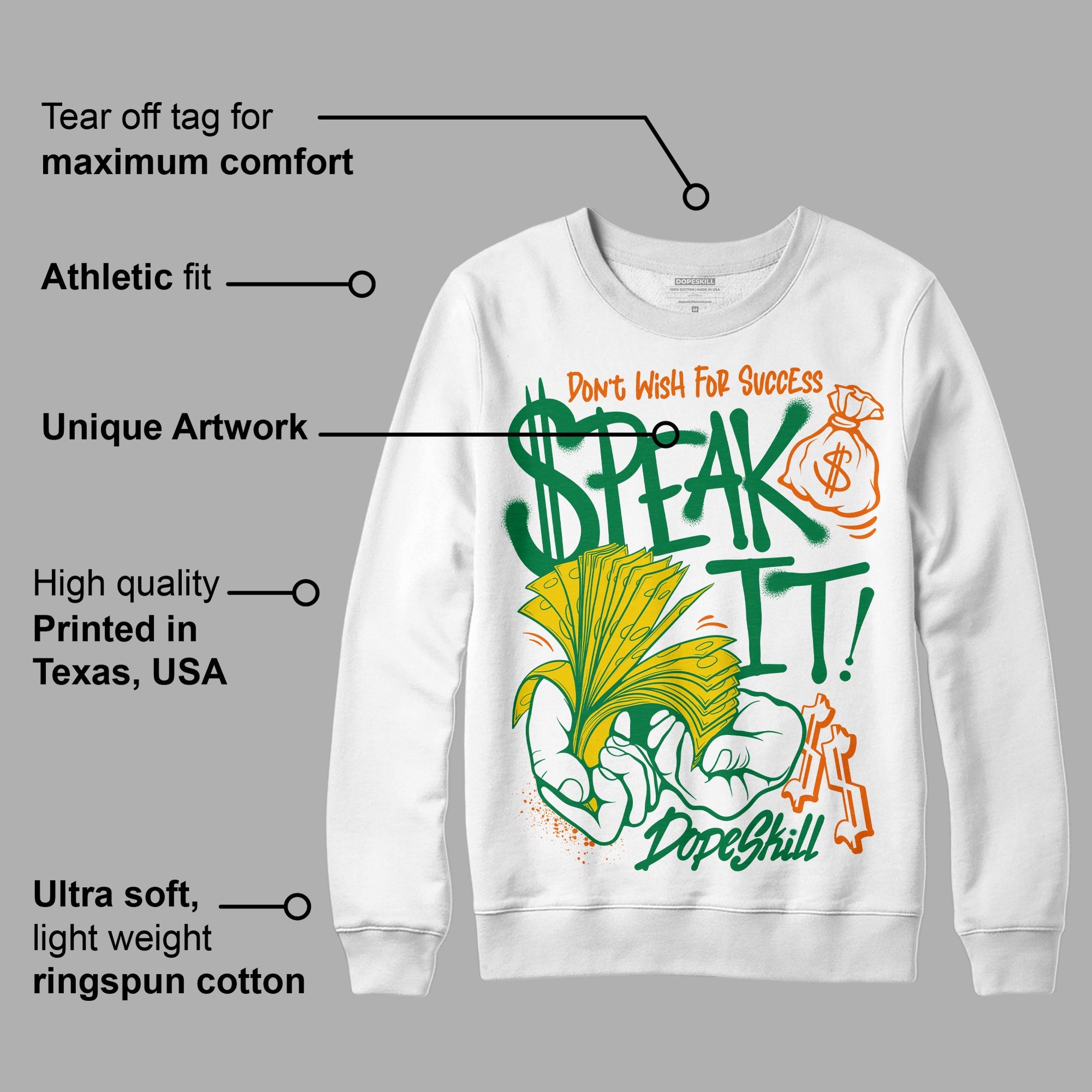 Green Collection superstreetwear Sweatshirt Speak It Graphic