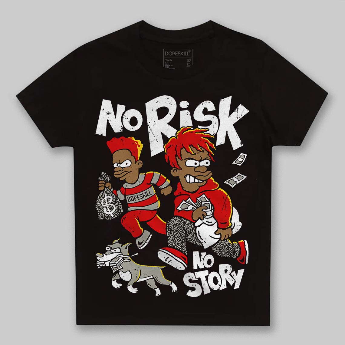 Fire Red 3s superstreetwear Toddler Kids T-shirt No Risk No Story Graphic