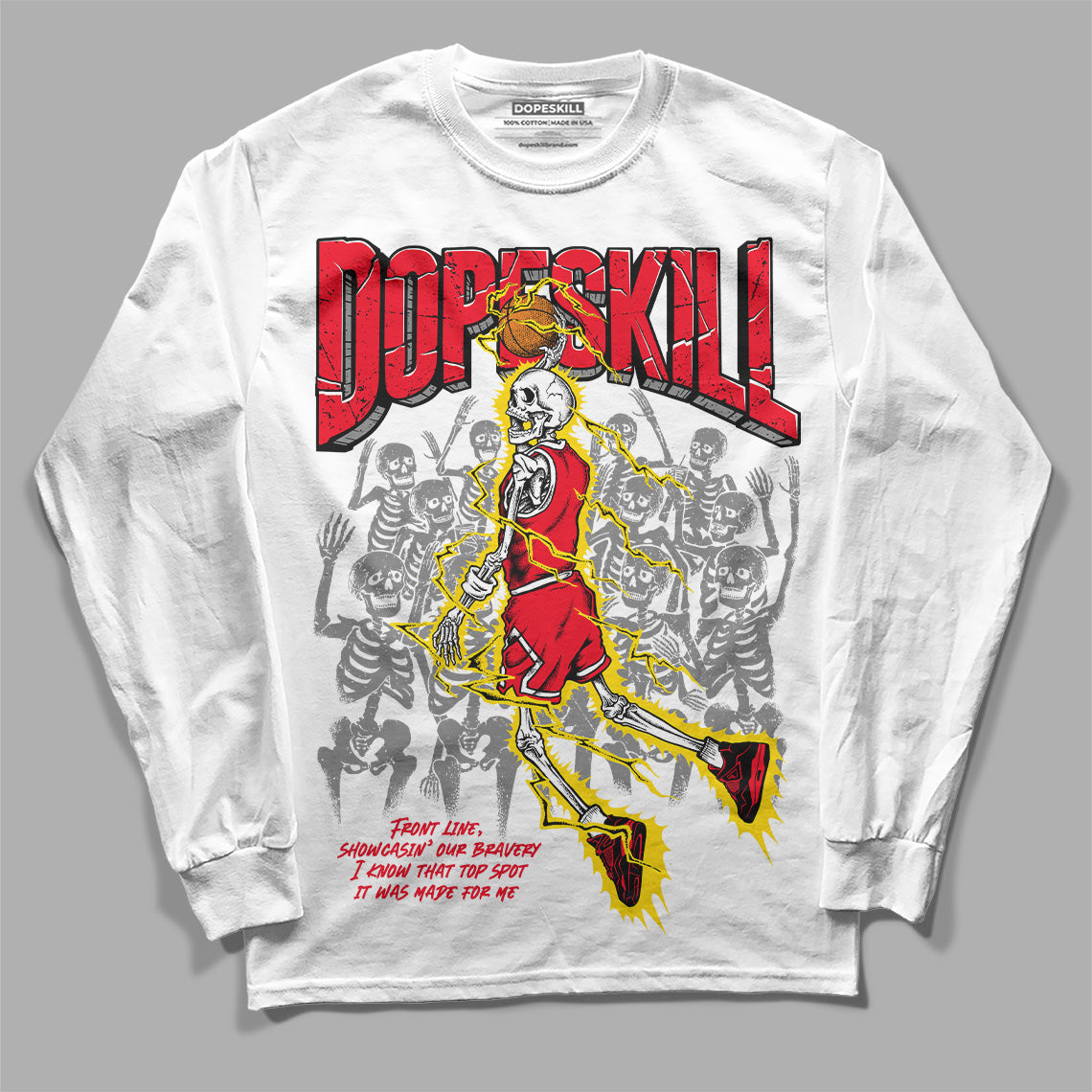 Red Thunder 4s superstreetwear Long Sleeve T-Shirt Thunder Dunk Graphic