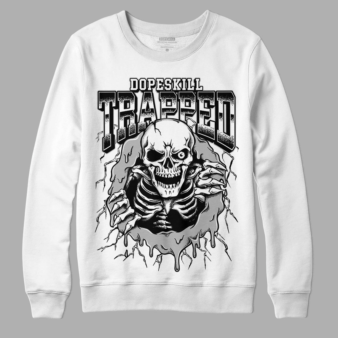 85 Black White 1s superstreetwear Sweatshirt Trapped Halloween Graphic