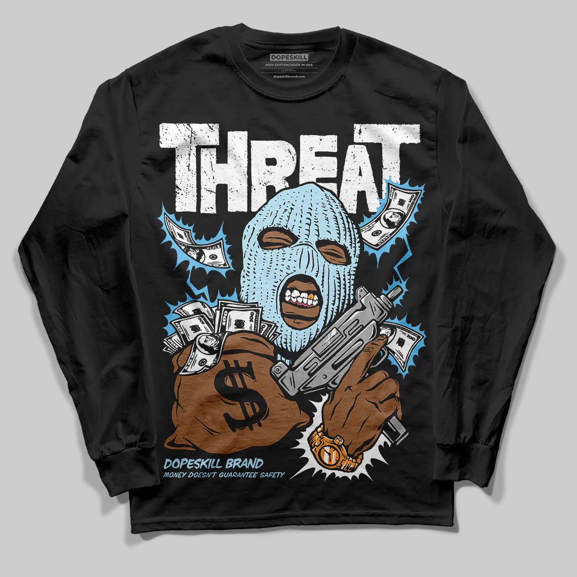 Legend Blue 11s superstreetwear Long Sleeve T-Shirt Under Threat Graphic