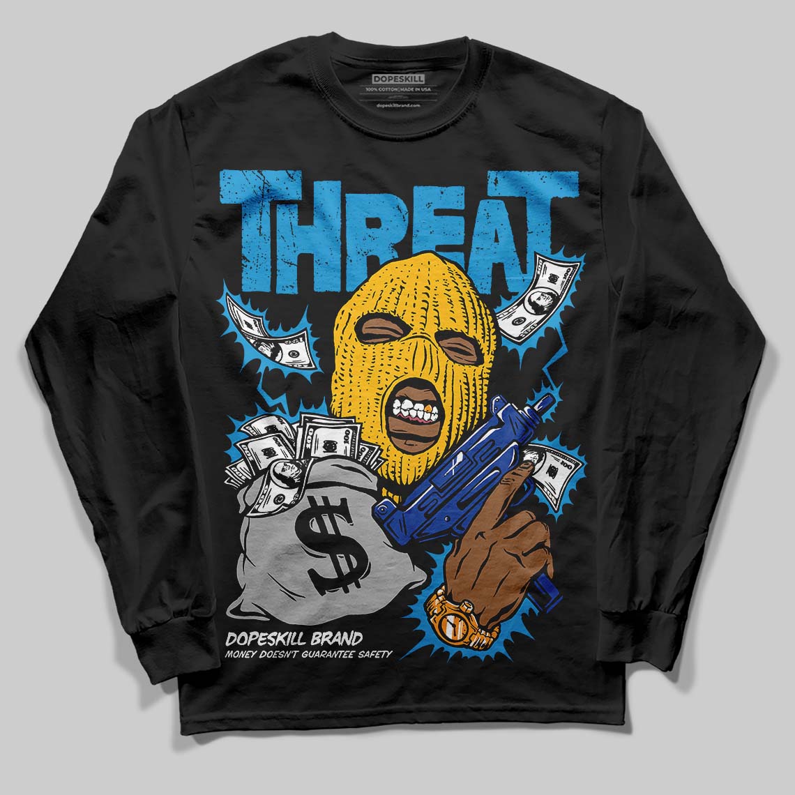 Royal Blue Collection superstreetwear Long Sleeve T-Shirt Under Threat Graphic