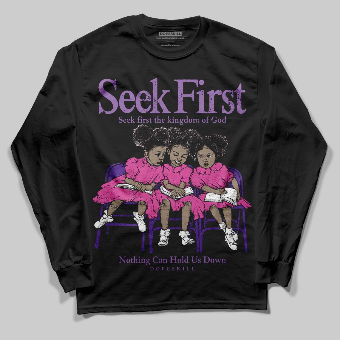 PURPLE Collection superstreetwear Long Sleeve T-Shirt New Seek First Graphic