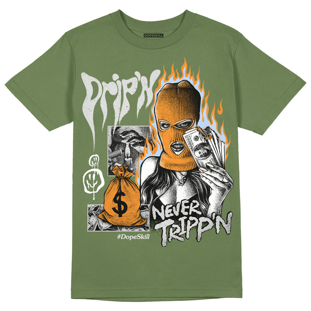 Olive 5s superstreetwear Olive T-shirt Drip'n Never Tripp'n Graphic