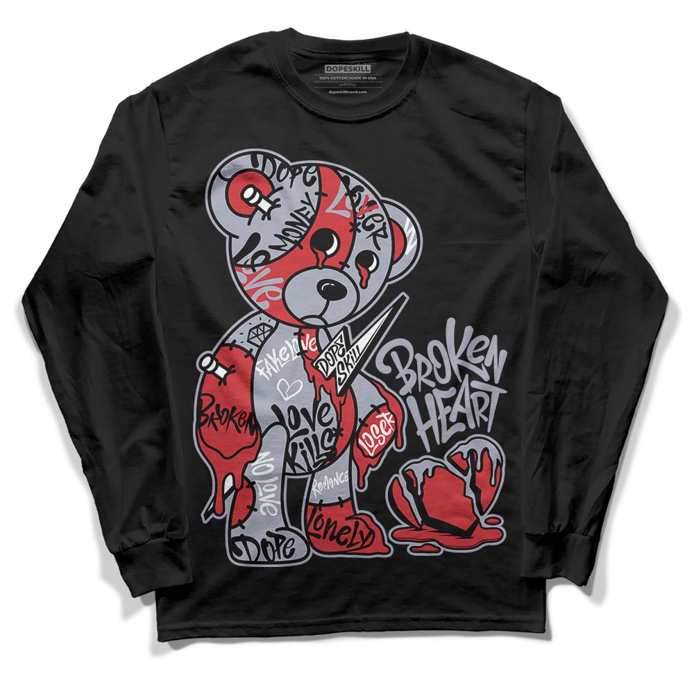 Bred Reimagined 4s superstreetwear Long Sleeve T-Shirt Broken Heart Graphic