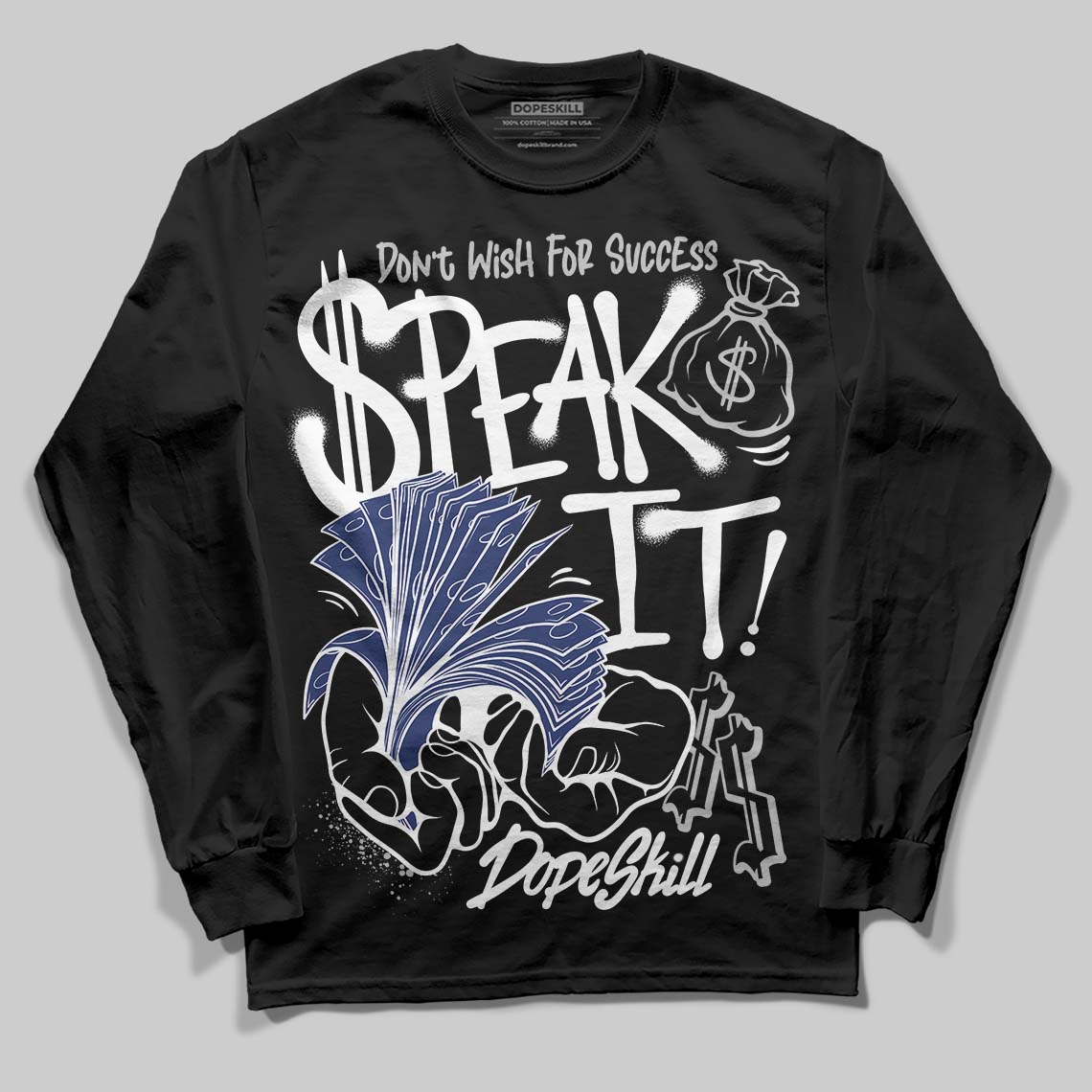 Rare Air Deep Royal Blue 1s superstreetwear Long Sleeve T-Shirt Speak It Graphic
