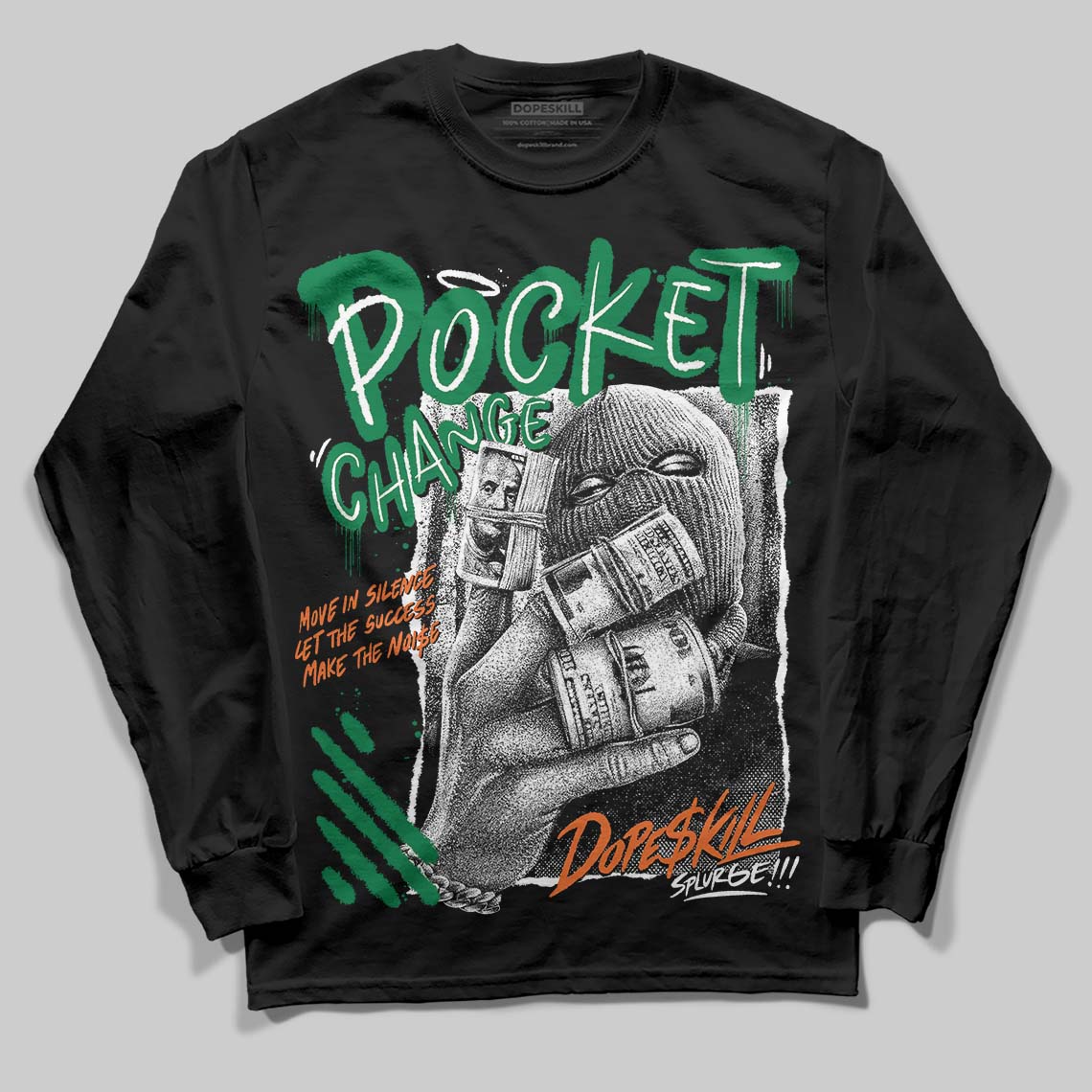 Green Collection superstreetwear Long Sleeve T-Shirt Pocket Change Graphic