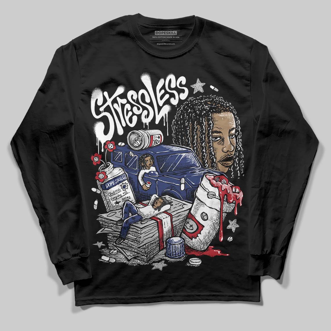 Rare Air Deep Royal Blue 1s superstreetwear Long Sleeve T-Shirt Stressless Graphic