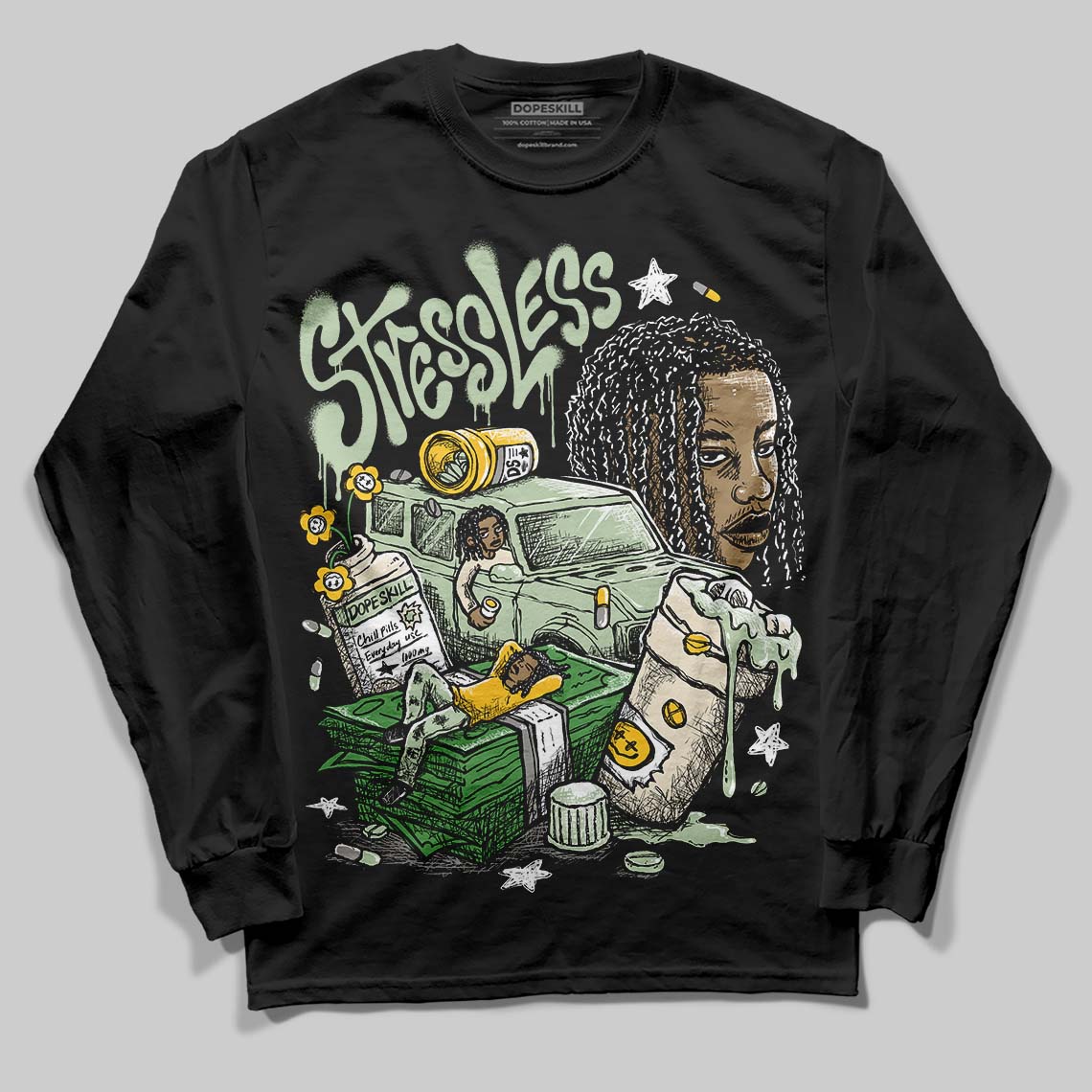 Seafoam 4s 2025 superstreetwear Long Sleeve T-Shirt Stressless Graphic