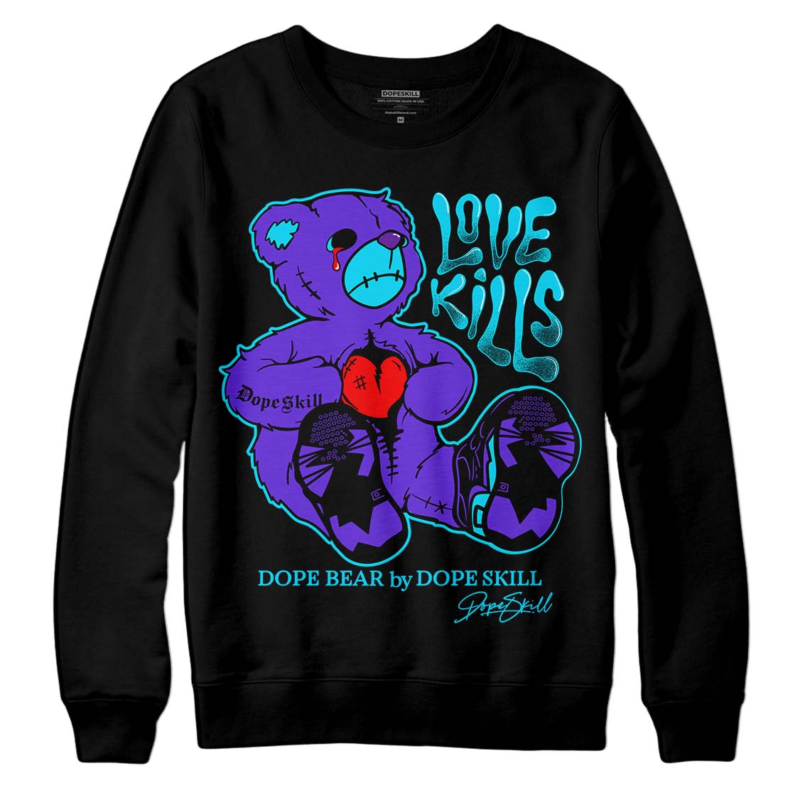 Aqua 6s superstreetwear Sweatshirt Love Kills Graphic
