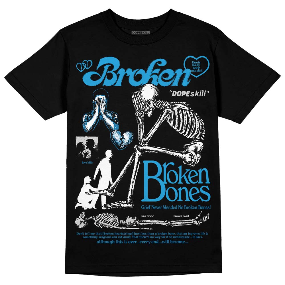 Military Blue 4s superstreetwear T-Shirt Broken Bones Graphic
