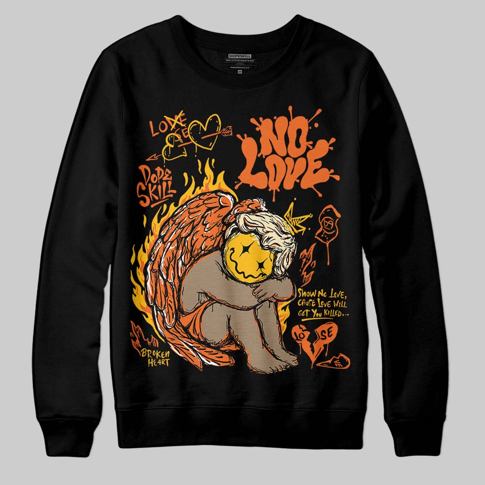 Orange Black White superstreetwear Sweatshirt No Love Graphic