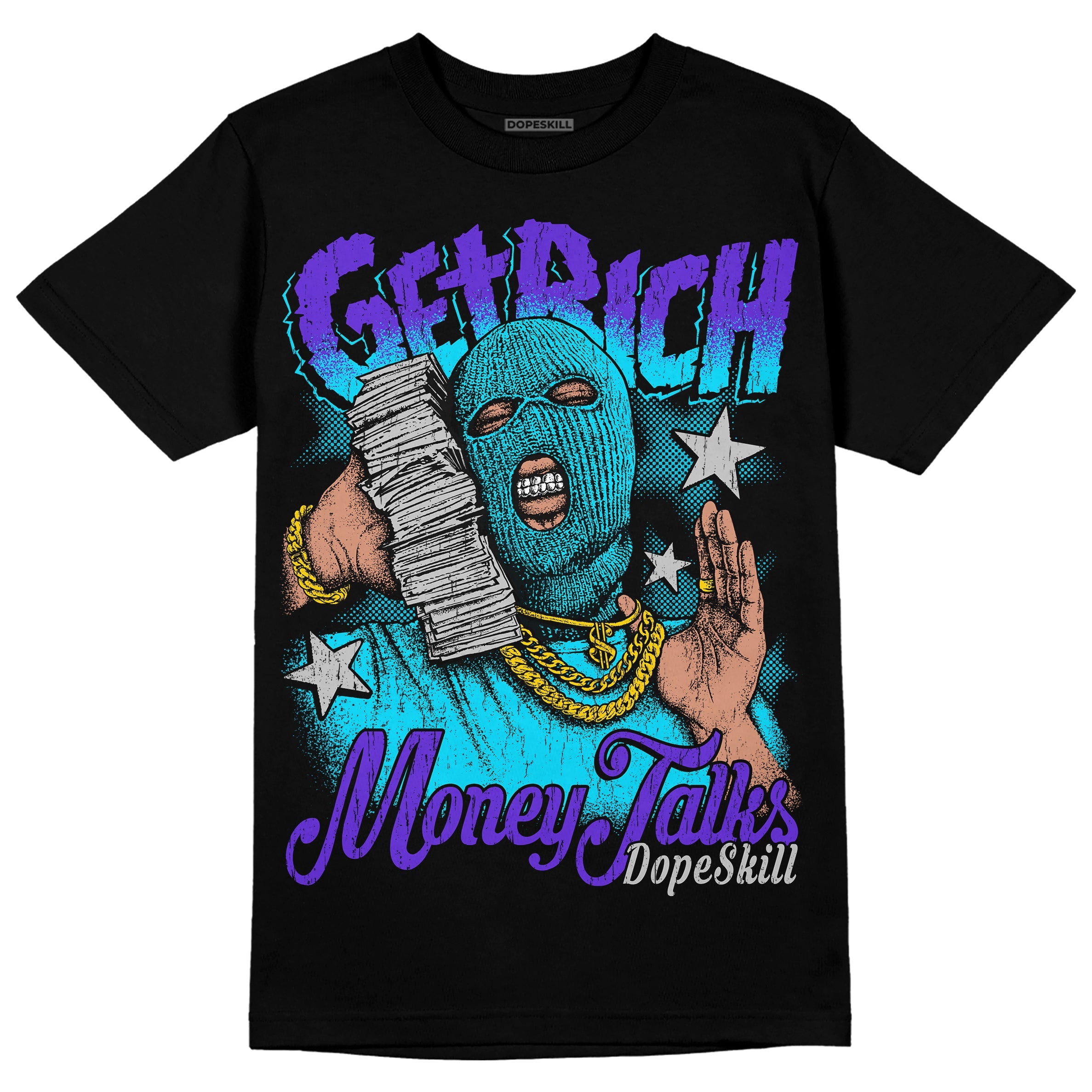 Aqua 6s superstreetwear T-Shirt Get Rich Graphic