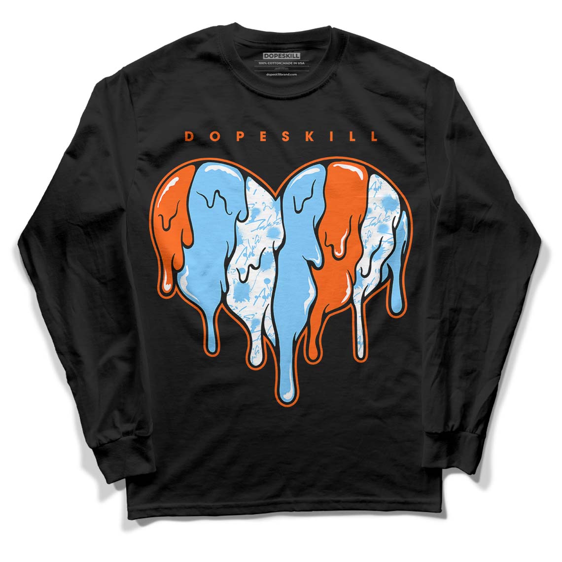Dunk Low Futura University Blue superstreetwear Long Sleeve T-Shirt Slime Drip Heart Graphic