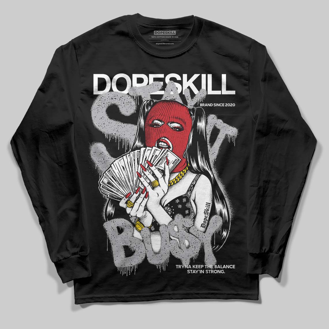 White Cement 4s superstreetwear Long Sleeve T-Shirt Stay It Busy Graphic