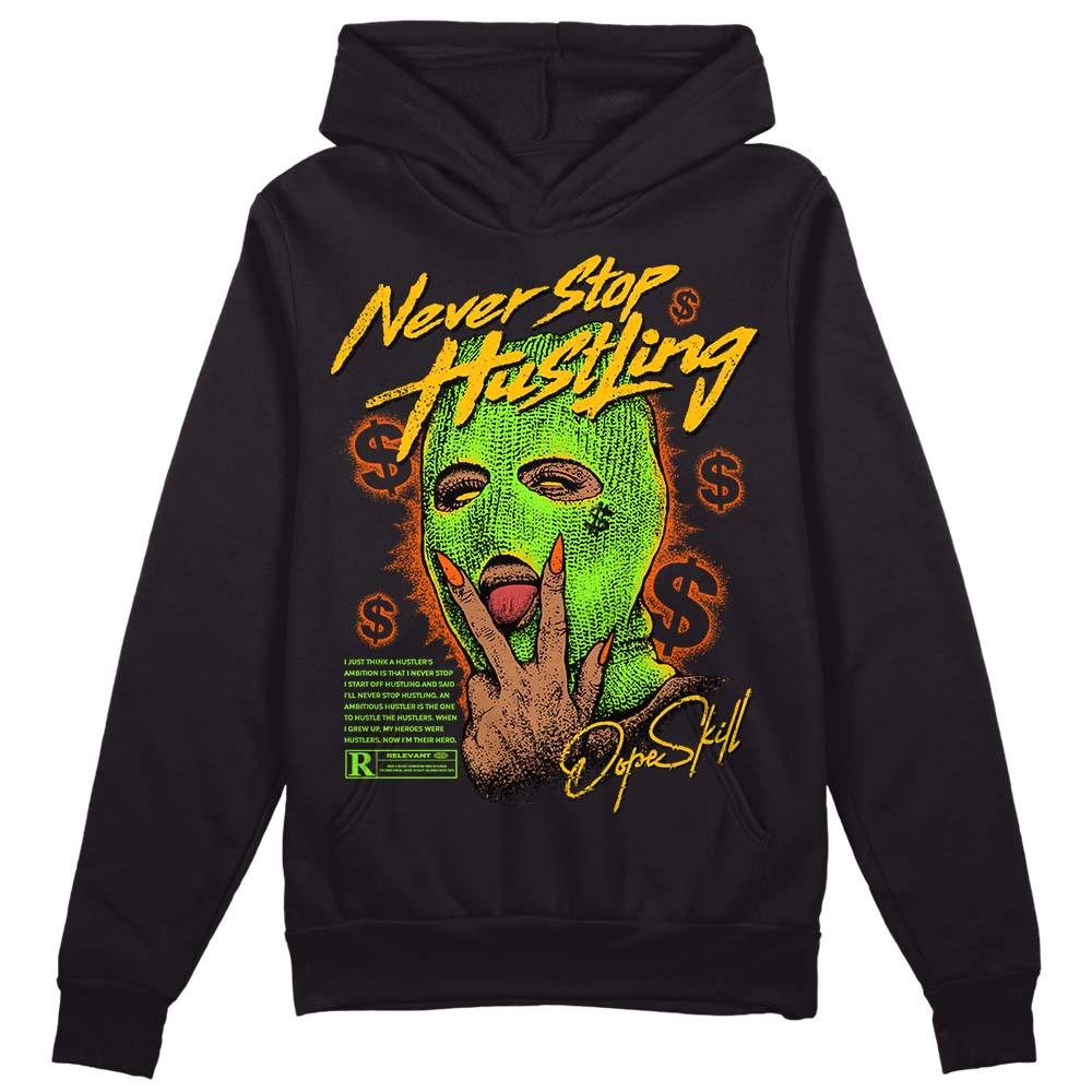 Neon Green Collection superstreetwear Hoodie Sweatshirt Never Stop Hustling Graphic