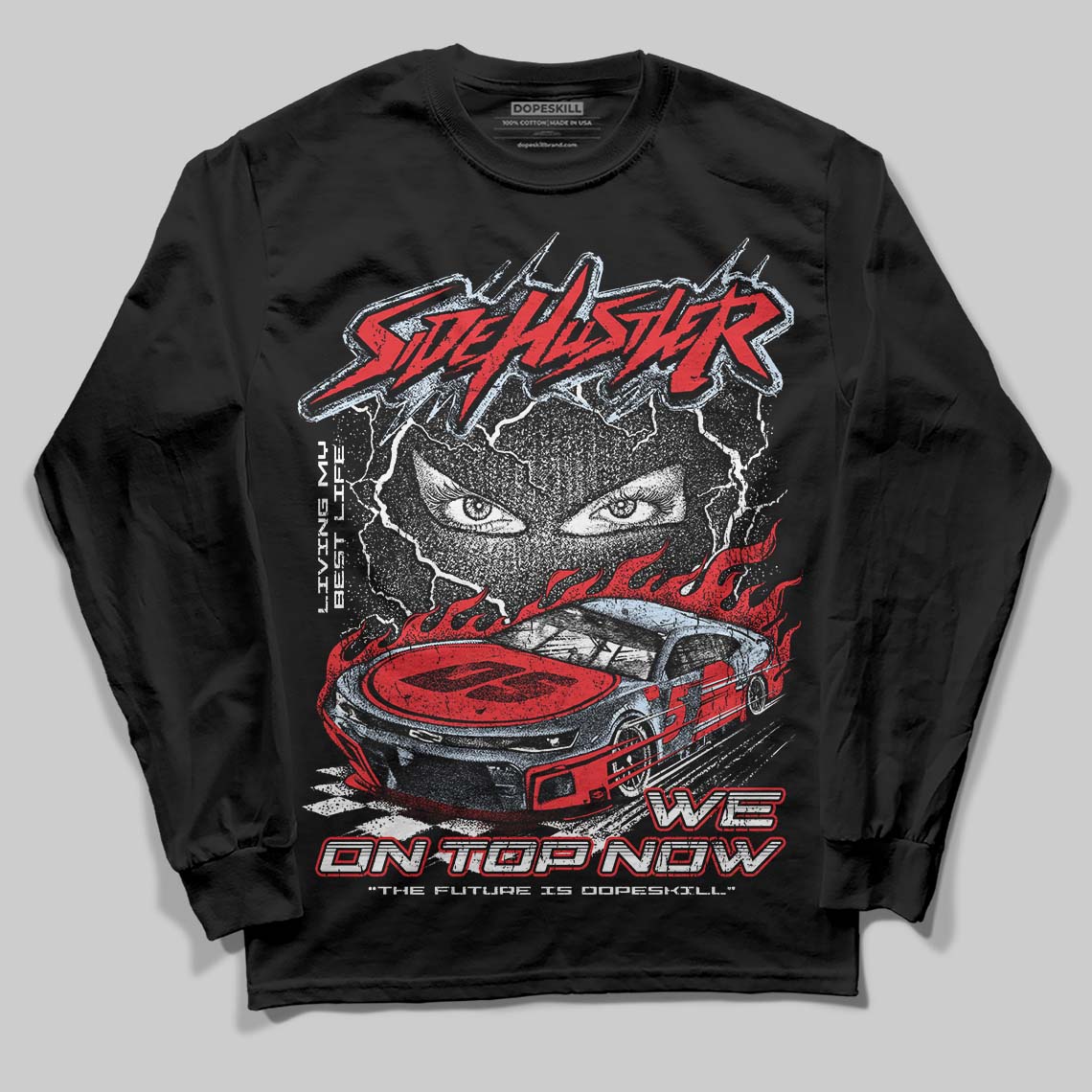 Cherry 11s superstreetwear Long Sleeve T-Shirt New Side Hustler Graphic