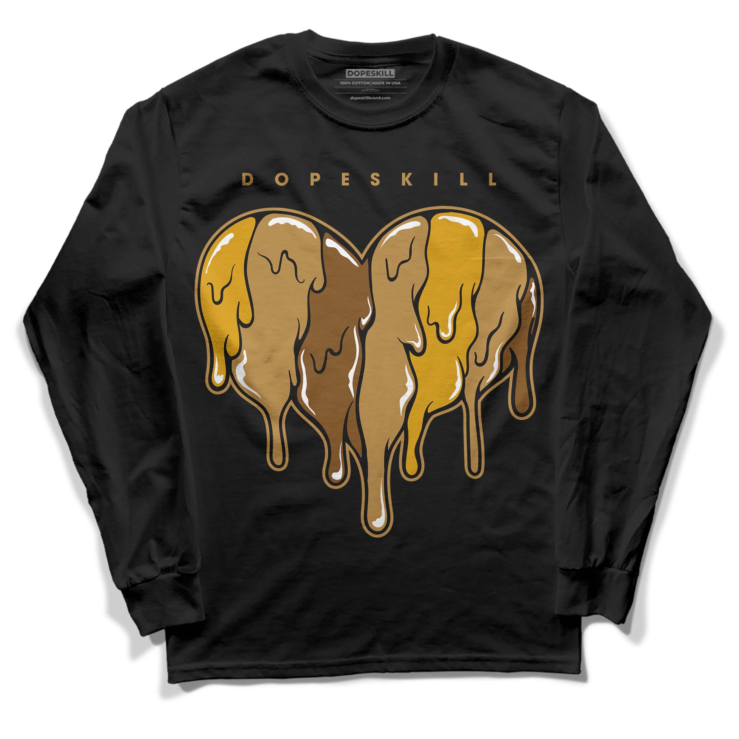 Wheat 13s superstreetwear Long Sleeve T-Shirt Slime Drip Heart Graphic