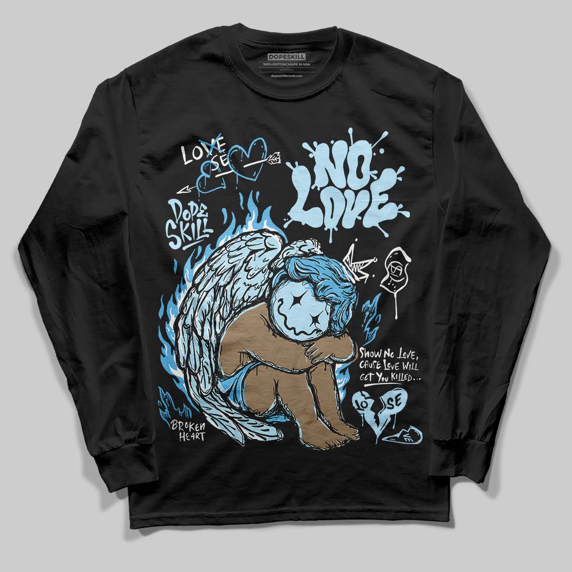 Legend Blue 11s superstreetwear Long Sleeve T-Shirt No Love Graphic