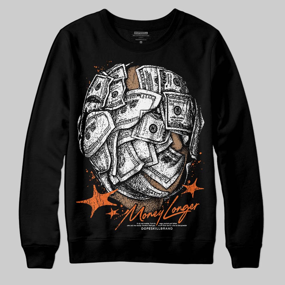 Orange Black White superstreetwear Sweatshirt Money Longer Graphic